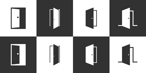 Set of door vector logo design on black and white background. 7796080 Vector Art at Vecteezy