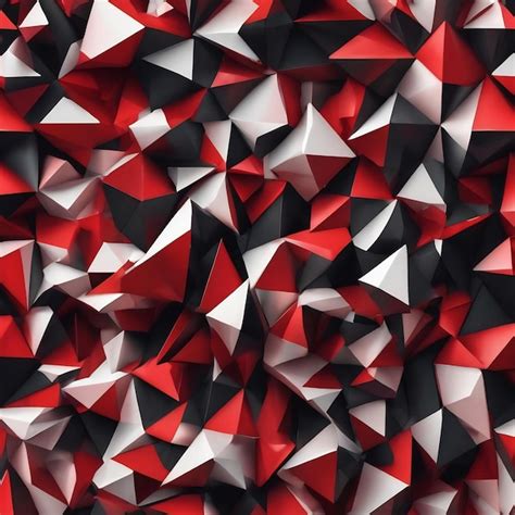 Premium AI Image | Abstract 3d illustration of black and red triangular shapes with white ...