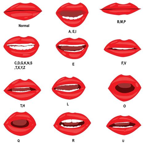 Lip sync for human mouth animation vector set, It's best for character animation. 9155941 Vector ...