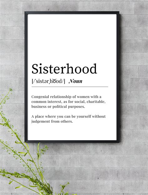 Sisterhood Definition Printable Wall Art, Feminine Quote Wall Art ...