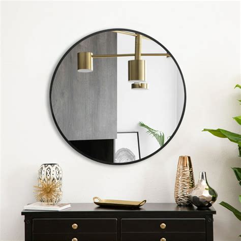 Round Mirrors Wall Decor Circle Mirror Bathroom Wall Mounted Make Up Mirror Bedroom/Living Room ...