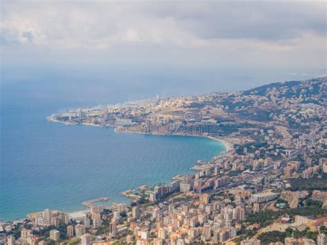 Aerial View of Harissa, Lebanon Stock Image - Image of beautiful, buildings: 139188317