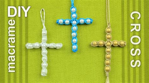 Beaded Macrame Cross / Easy DIY Tutorial - YouTube