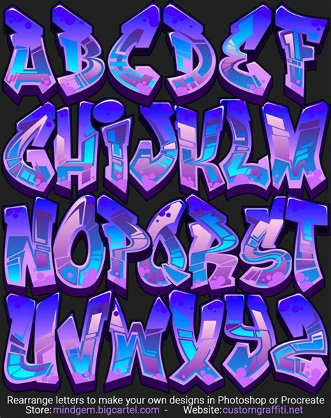 the alphabet is made up of purple and blue glass letters, which appear ...