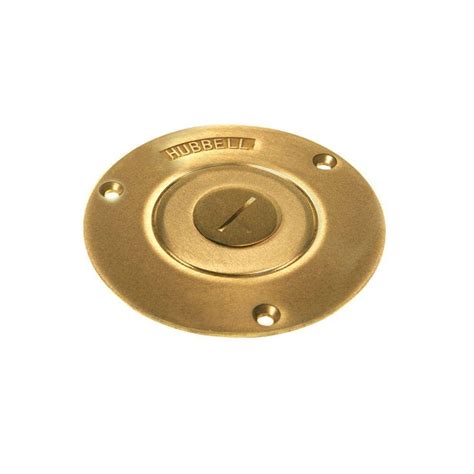 RACO 3-7/8 in. Round Brass Floor Box Cover with Threaded 1 in ...