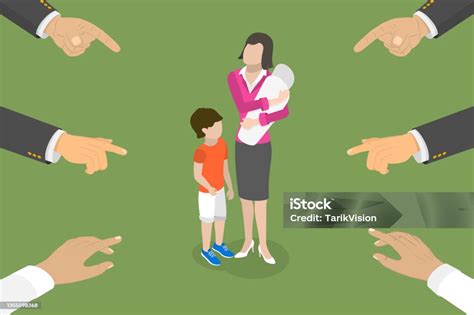 Single Mom Stock Illustration - Download Image Now - Isometric ...