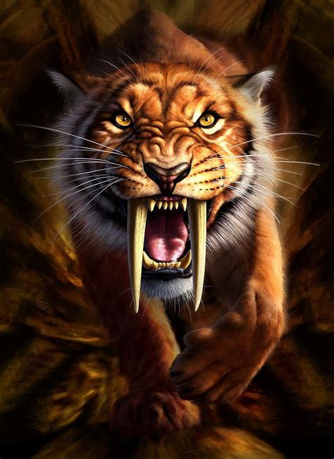 Sabertooth by Jerry LoFaro | Sabertooth tiger, Tiger art, Animal posters