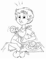 Eating Coloring Page sketch template
