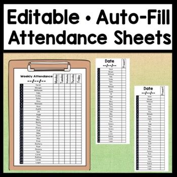 Attendance Sheet With Names