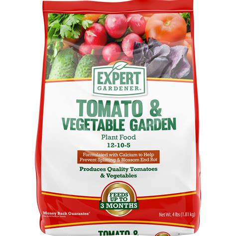 Expert Gardener Tomato & Vegetable Garden Plant Food Fertilizer, 12-10-5 Fertilizer, 4 lb ...