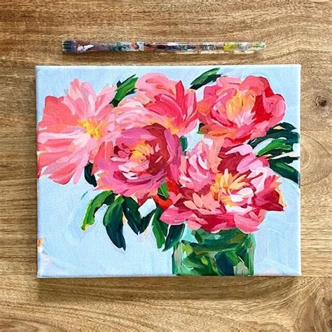 Pink Peony Painting