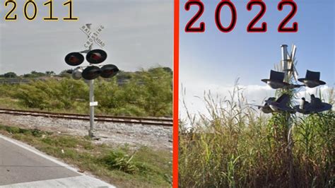 Before & After Overgrown Abandoned Railroad Crossing - YouTube