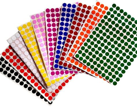 Royal Green Color Coding Labels 3/8" 10 mm Round Dot Stickers - 10 Different Colors Dots Label ...