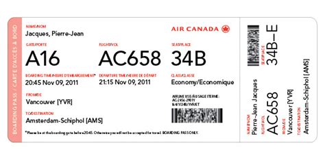 Air Canada Boarding Pass Redesign - Alex.