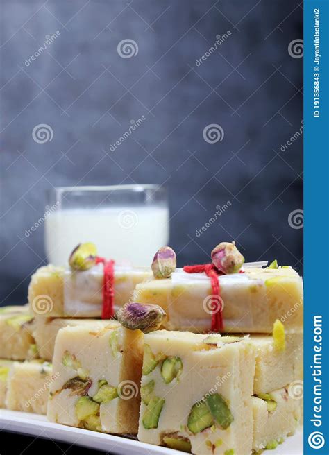 Milk Burfi/Milk Powder Burfi/Mava Burfi or Khoya Burfi Stock Image ...