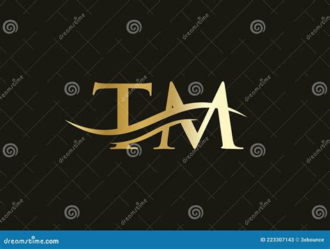 TM Logo Design Vector. Swoosh Letter TM Logo Design. Initial TM Letter Linked Logo Vector ...