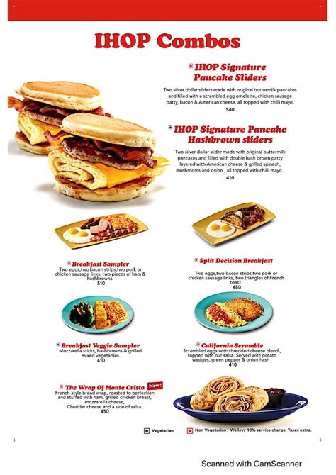 IHOP Menu, Menu for IHOP, Cyber Hub, Gurgaon, Delhi NCR