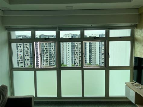 Frosted window film installation hdb/condo/office, Furniture & Home Living, Home Decor, Other ...