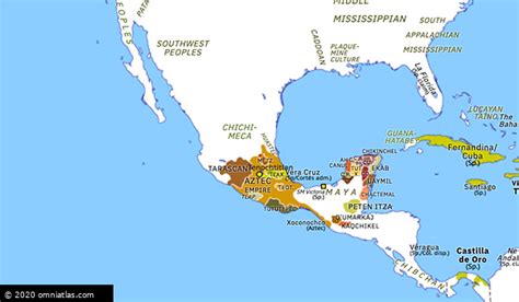 March to Tenochtitlan | Historical Atlas of North America (8 November 1519) | Omniatlas