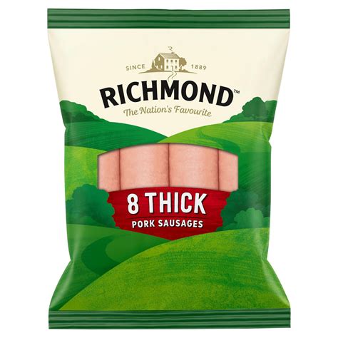 Richmond 8 Thick Pork Sausages 410g | Sausages | Iceland Foods