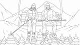 Couple Skiing Stock Illustrations – 605  sketch template