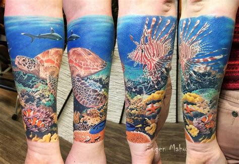 Pin by Kari Sanchez on Tattoo | Ocean tattoos, Ocean sleeve tattoos, Sleeve tattoos