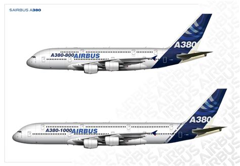 Airbus A380-800 and A380-1000 vision comparing by Leikoo on DeviantArt
