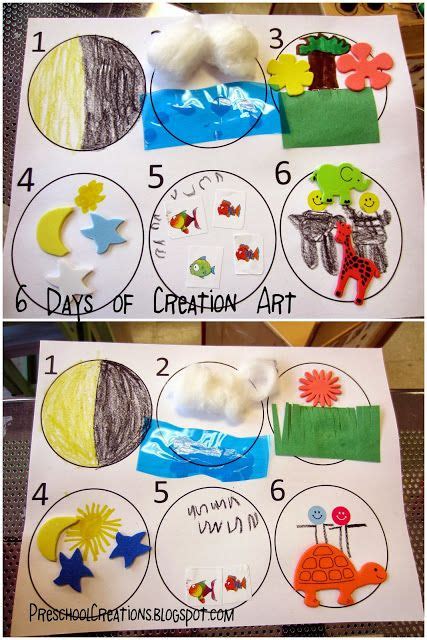 Preschool Creations: 6 DAYS OF CREATION ACTIVITIES | Bible crafts for kids, Bible crafts ...