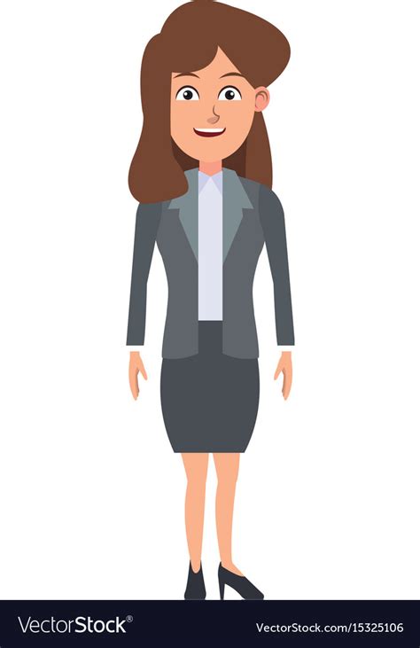 Business woman standing cartoon employee Vector Image