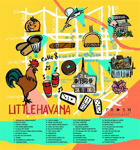 Little havana Miami map - Miami Little havana map (Florida - USA)