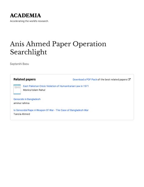 Anis Ahmed Paper Operation Searchlight-with-cover-page-v2 - Accelerat ...