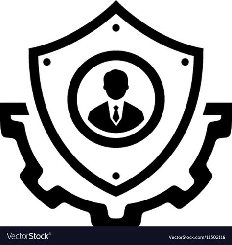 Security services icon flat design Royalty Free Vector Image