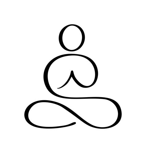 Yoga Lotus pose icon Vector Logo concept. Meditation Yoga Minimal ...