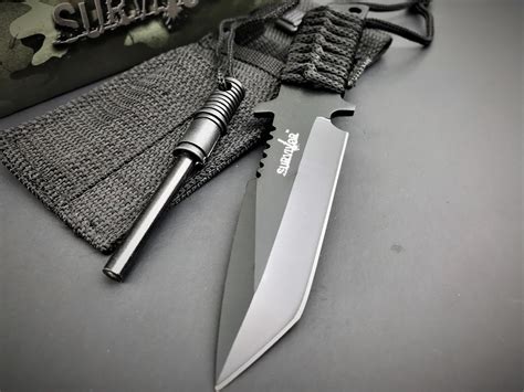 7" Survivor Fixed Tanto Blade Survival Knife w/ Fire Starter (HK-760)