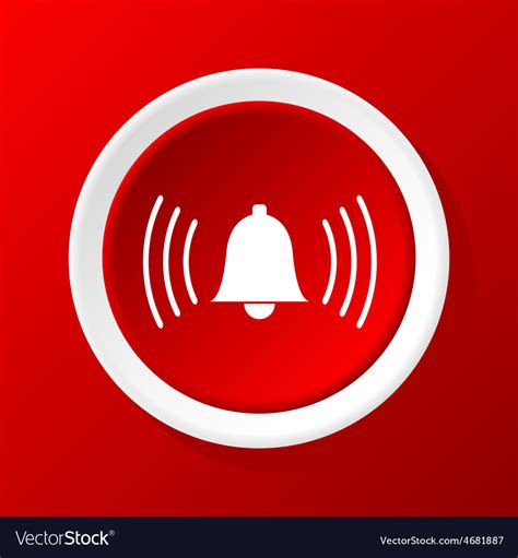 Alarm icon on red Royalty Free Vector Image - VectorStock