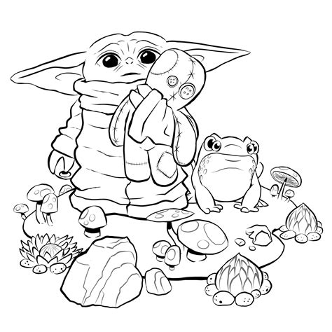 Baby Yoda Coloring Page Printable