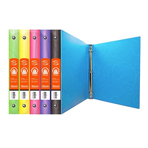 BAZIC 3 Ring Binder 1" Poly Binders Swirl Color Soft Cover, Hold 175 Sheets, 6-Count - Walmart.com