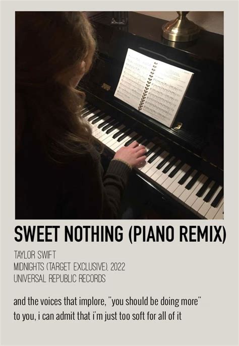 Sweet Nothing (Piano Remix) polaroid poster, Taylor Swift in 2022 | Sweet nothings, Taylor swift ...