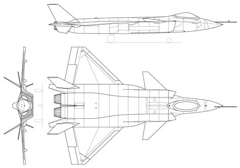 Chengdu J-20 Annihilator Blueprint - Download free blueprint for 3D modeling