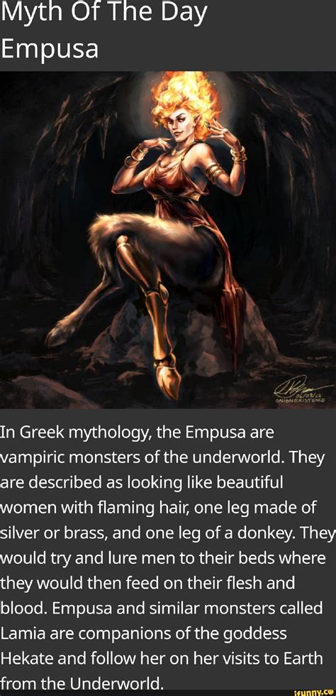 Myth Of The Day Empusa In Greek mythology, the Empusa are vampiric ...