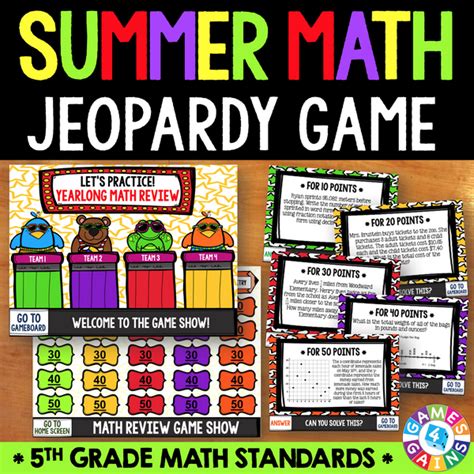 Jeopardy Math Review Game - 5th Grade – Games 4 Gains