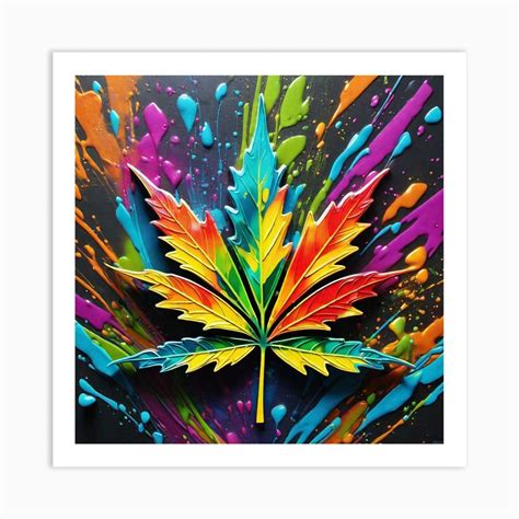 Marijuana Leaf 12 Art Print by Noctarius - Fy