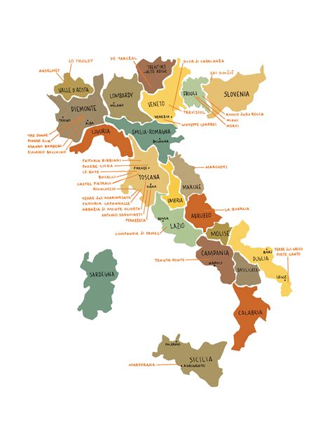Wine regions map of Italy. Italy wine regions map | Vidiani.com | Maps of all countries in one place