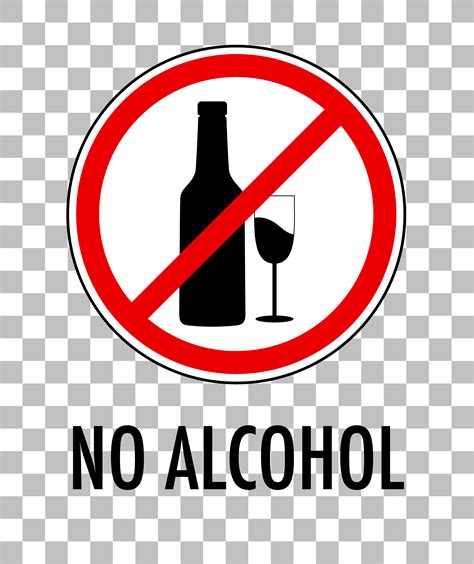 No alcohol sign isolated on transparent background 1609888 Vector Art ...