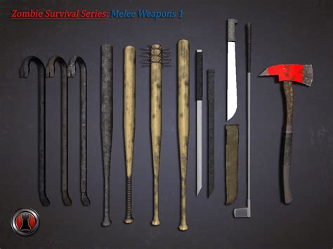 3D model Zombie Survival Series - Melee Weapons 1 VR / AR / low-poly ...