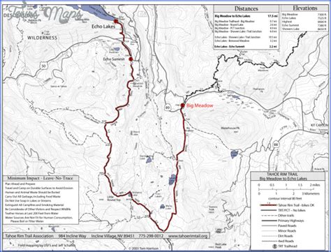 TAHOE RIM TRAIL MAP CALIFORNIA - ToursMaps.com