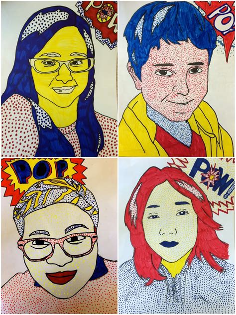 Art. Eat. Tie Dye. Repeat.: 6th Grade Roy Lichtenstein Self Portraits