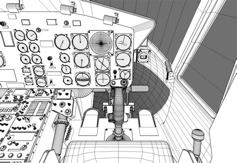 3d model bell uh-1h helicopter cockpit