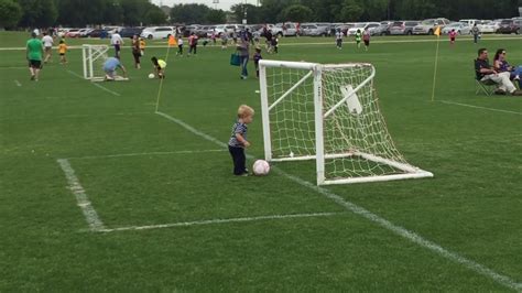 Toddler practices his soccer goal celebrations - YouTube