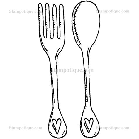 Fork And Spoon Drawing at GetDrawings | Free download